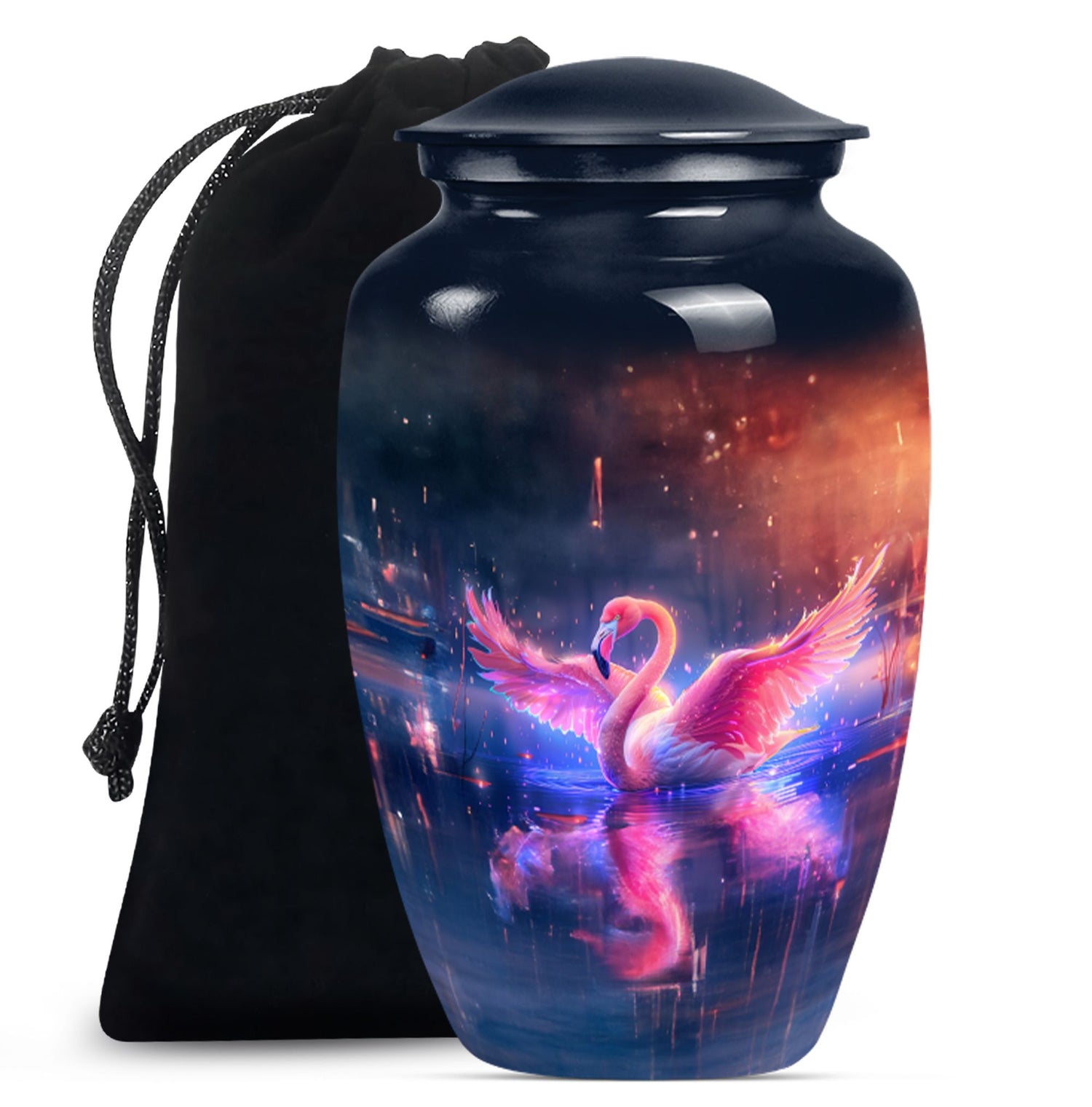 Flamingo Theme Large Urn 10 Inch