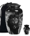 Lion Theme Large Urn With 1 Keepsake Urn