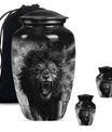Lion Theme Large Urn With 2 Keepsake Urn