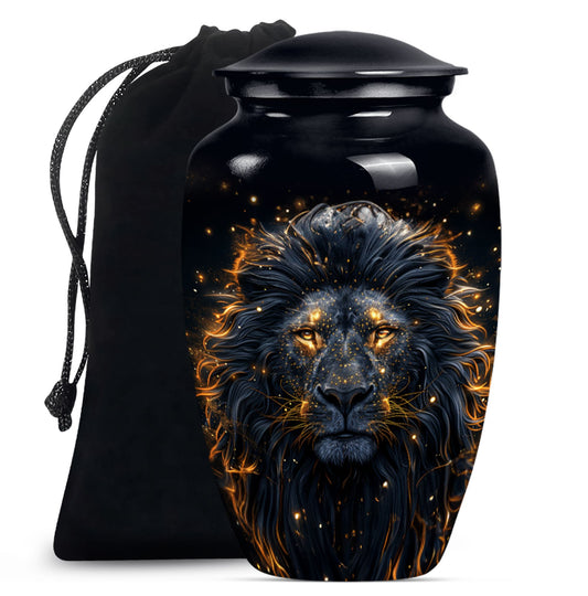 Lion Theme Large Urn 10 Inch