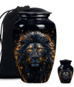Lion Theme Large Urn With 1 Keepsake Urn