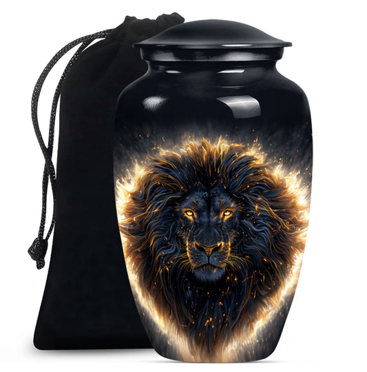 Lion Theme Large Urn 10 Inch