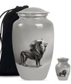 Lion Theme Large Urn With 1 Keepsake Urn
