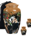 Panda Theme Large Urn With 2 Keepsake Urn
