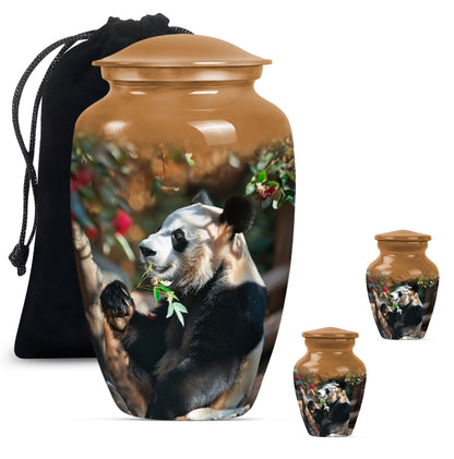 Panda Theme Large Urn With 2 Keepsake Urn