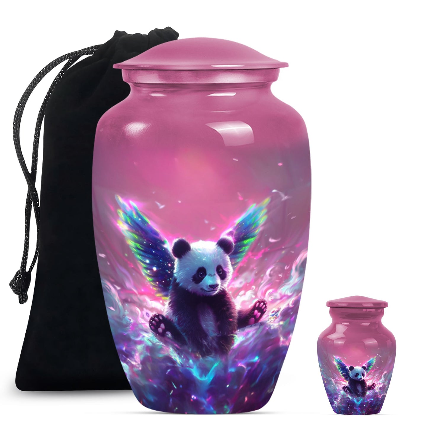 Panda Theme Large Urn With 1 Keepsake Urn
