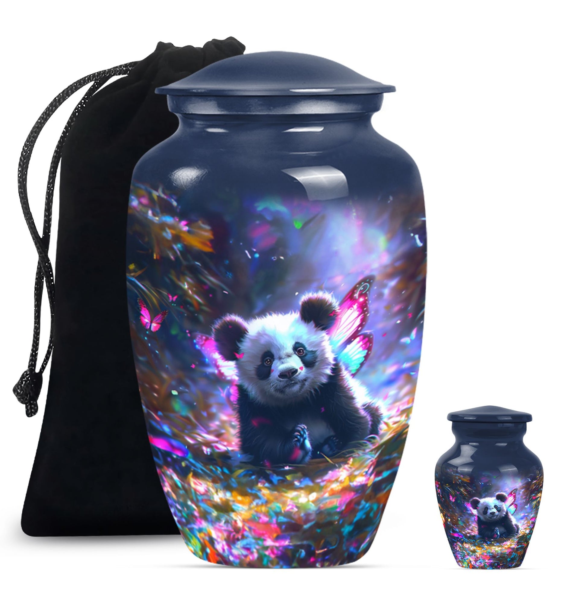 Panda Theme Large Urn With 1 Keepsake Urn