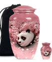 Panda Theme Large Urn With 1 Keepsake Urn