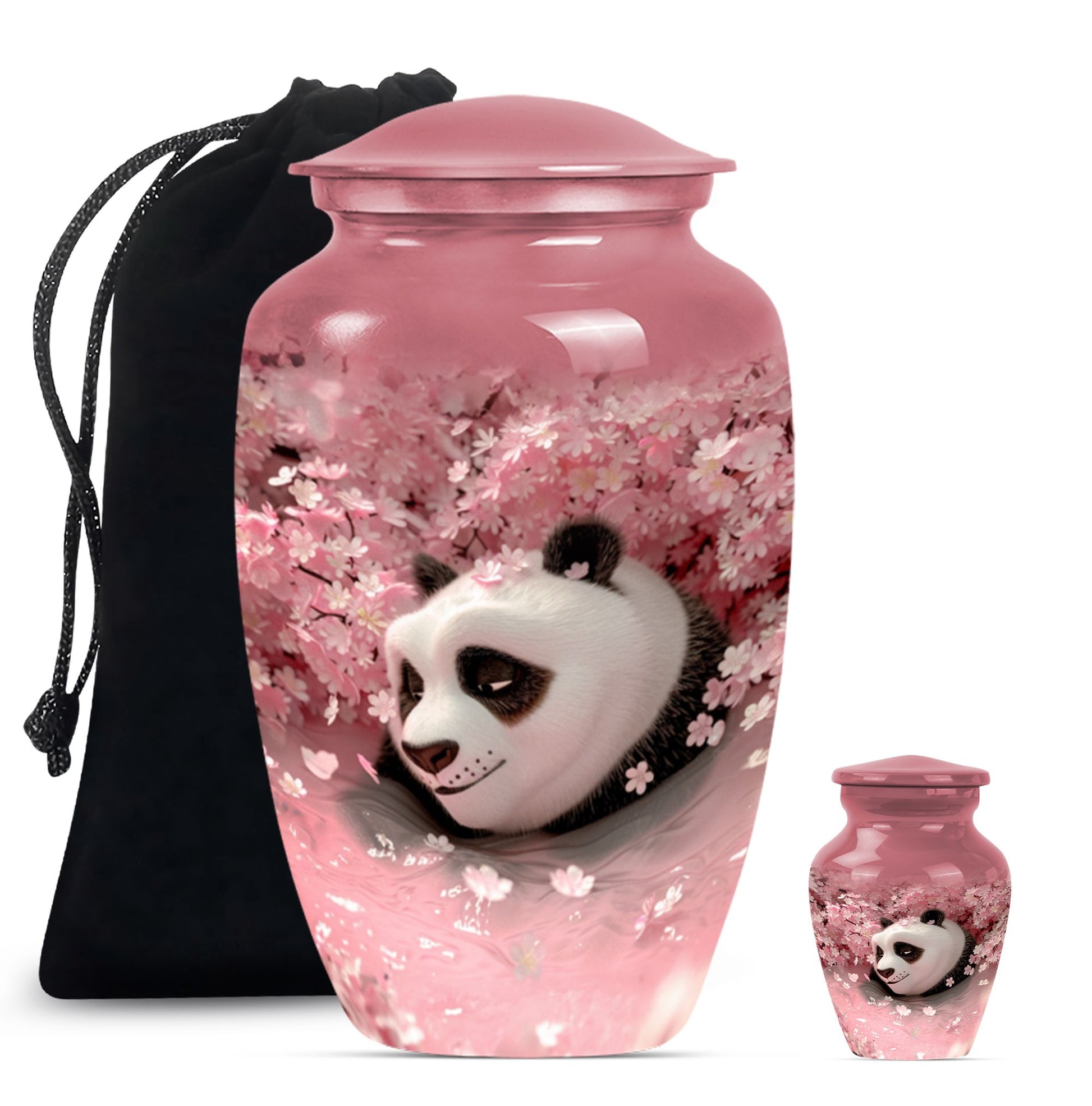 Panda Theme Large Urn With 1 Keepsake Urn