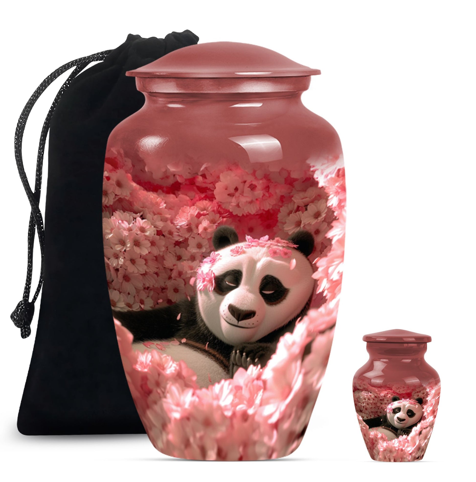 Panda Theme Large Urn With 1 Keepsake Urn