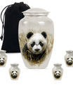 Panda Theme Large Urn With 4 Keepsake Urn