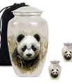 Panda Theme Large Urn With 2 Keepsake Urn