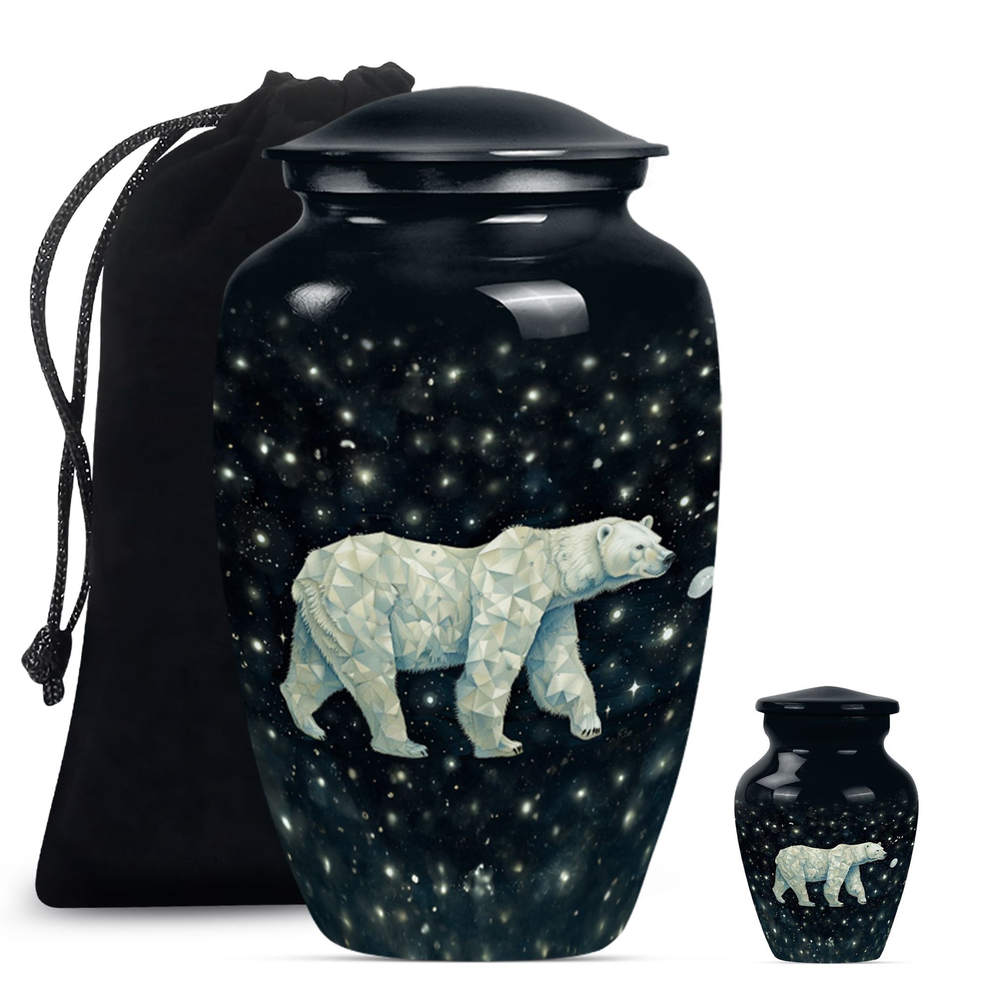 Polar Bear Theme Large Urn With 1 Keepsake Urn