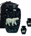 Polar Bear Theme Large Urn With 2 Keepsake Urn