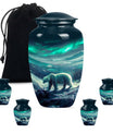 Polar Bear Theme Large Urn With 4 Keepsake Urn