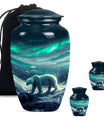 Polar Bear Theme Large Urn With 2 Keepsake Urn