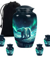 Polar Bear Theme Large Urn With 4 Keepsake Urn