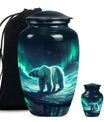 Polar Bear Theme Large Urn With 1 Keepsake Urn