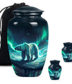 Polar Bear Theme Large Urn With 2 Keepsake Urn