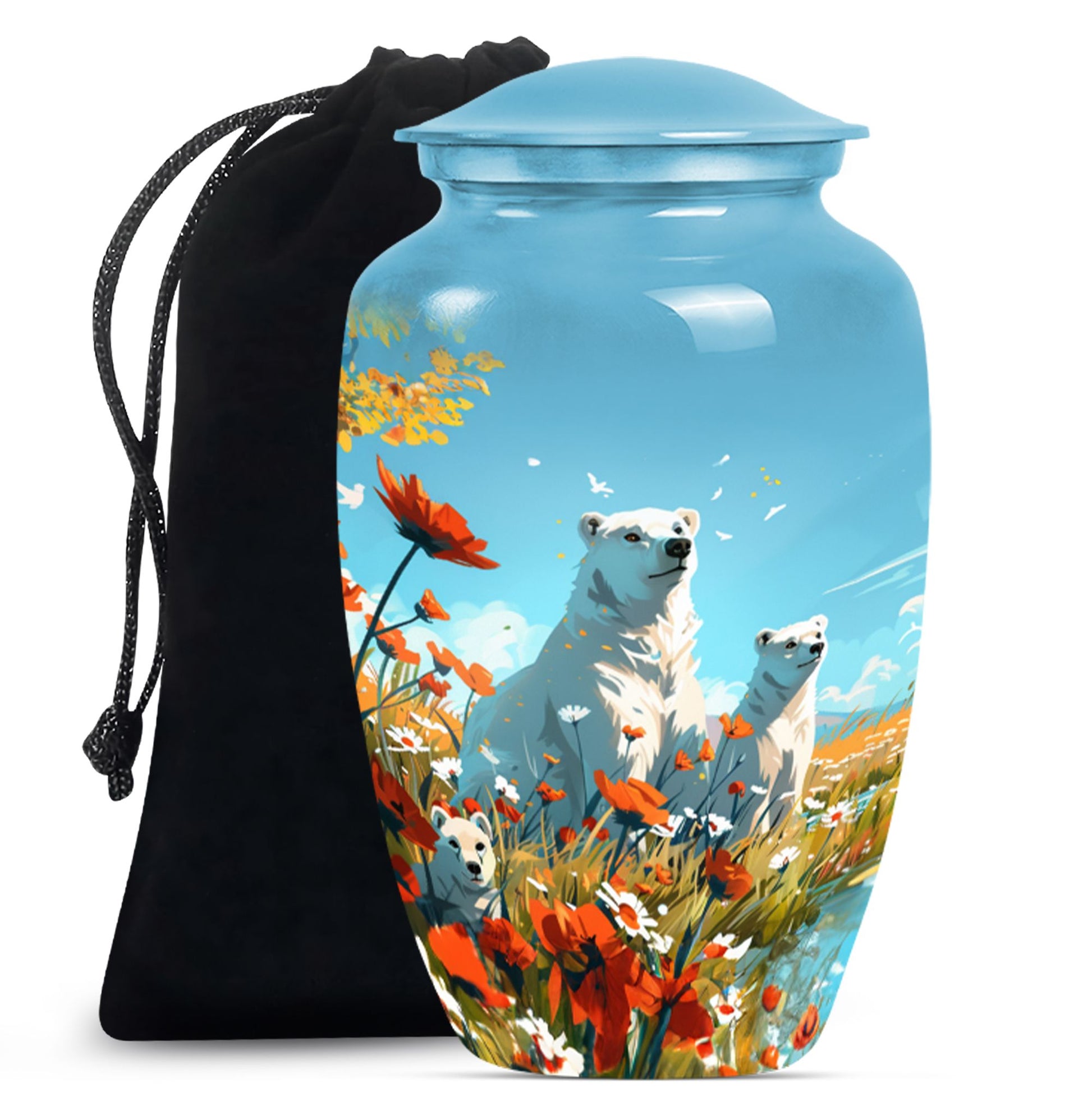 Polar Bear Theme Large Urn 10 Inch