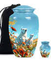 Polar Bear Theme Large Urn With 1 Keepsake Urn