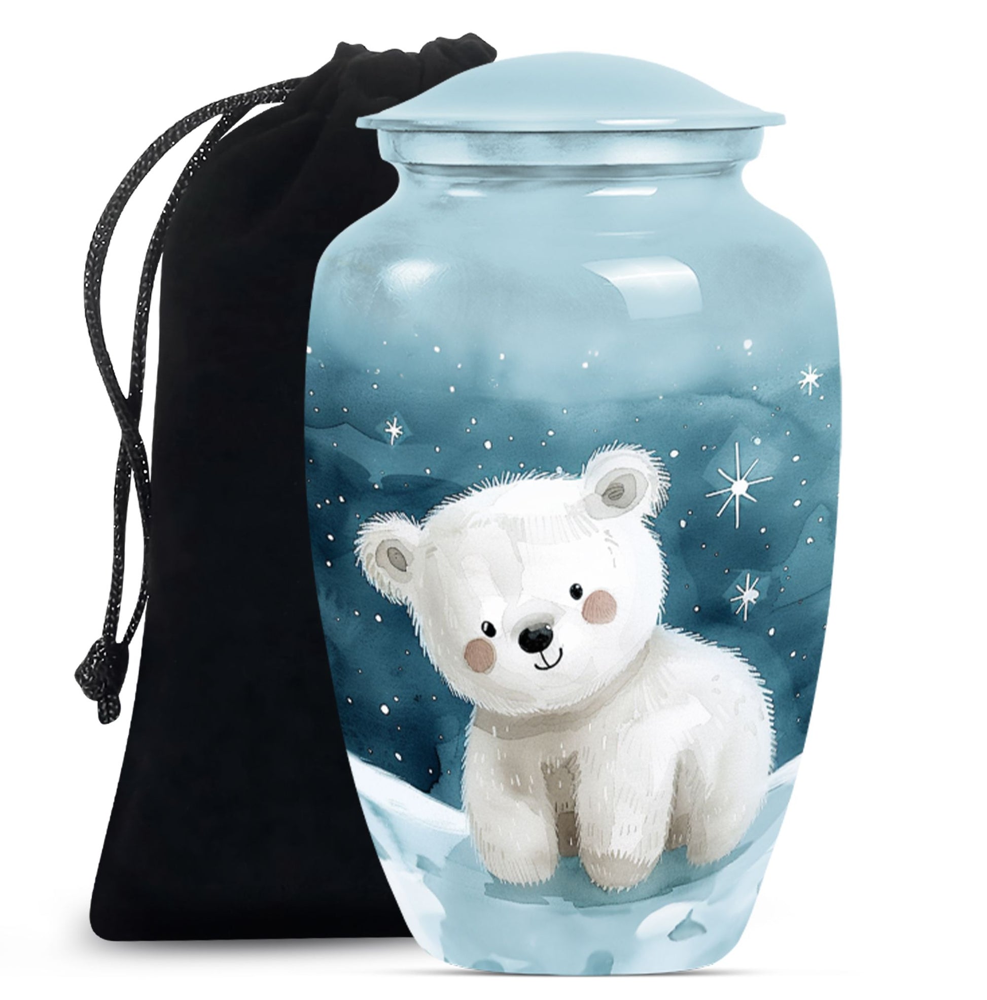 Polar Bear Theme Large Urn 10 Inch