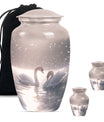 Swan Theme Large Urn With 2 Keepsake Urn