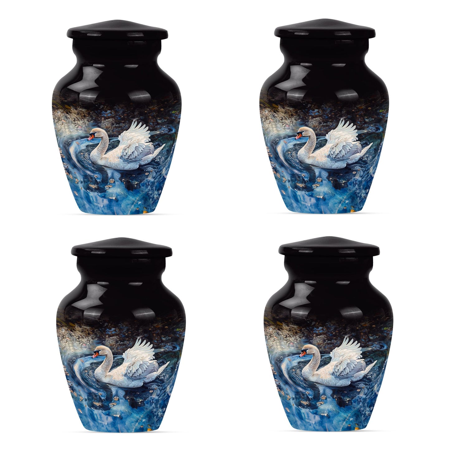 Swan Theme 3 Inch Keepsake Pack of 4