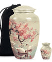 Swan Theme Large Urn With 1 Keepsake Urn