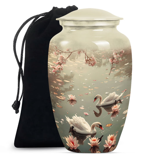 Swan Theme Large Urn 10 Inch