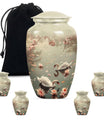 Swan Theme Large Urn With 4 Keepsake Urn