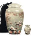 Swan Theme Large Urn With 1 Keepsake Urn