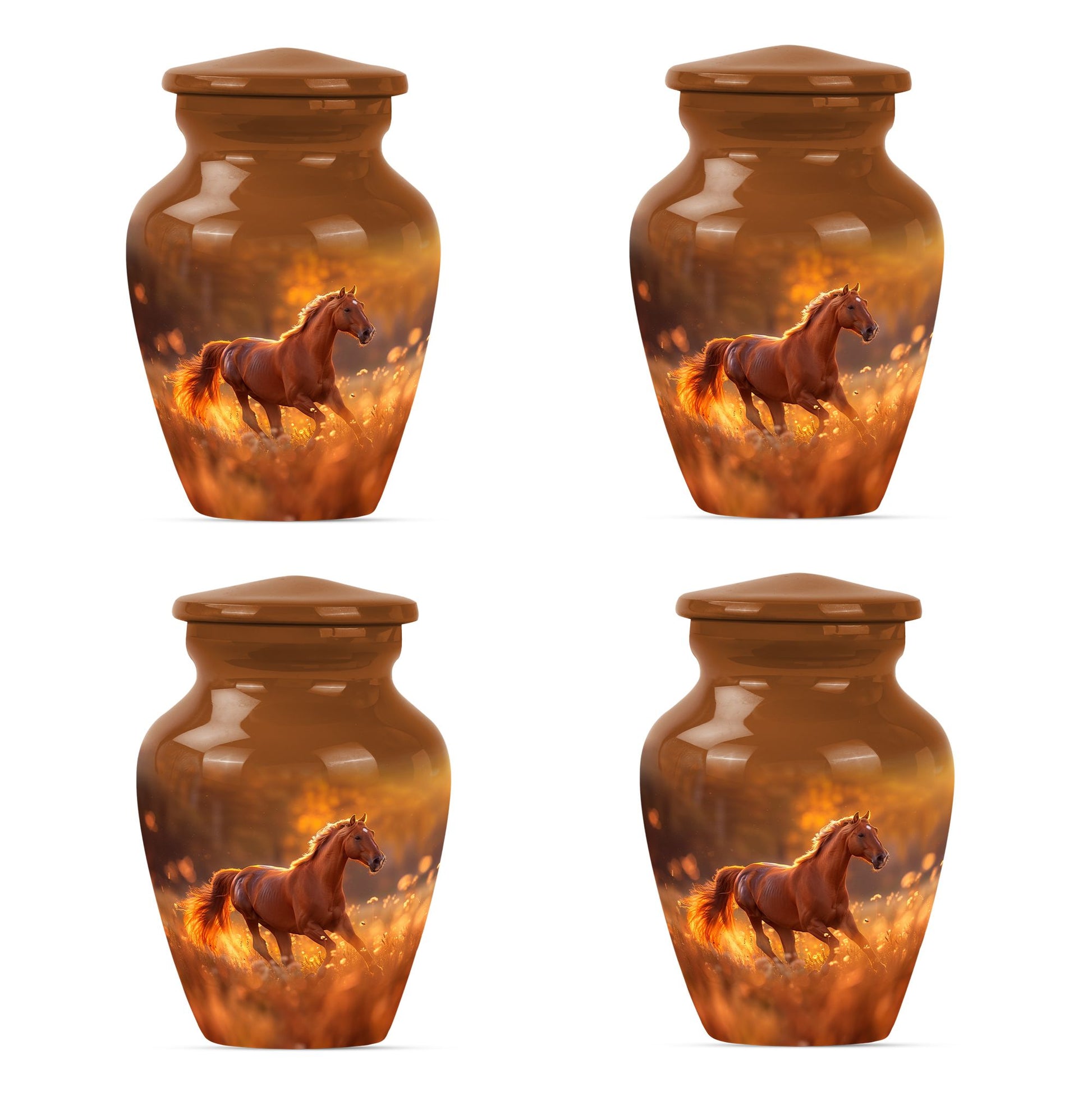 Runing Horse Theme 3 Inch Keepsake Pack of 4