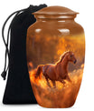 Runing Horse Theme Large Urn 10 Inch