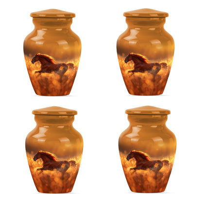 Runing Horse Theme 3 Inch Keepsake Pack of 4