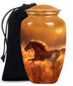 Runing Horse Theme Large Urn 10 Inch