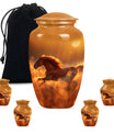 Runing Horse Theme Large Urn With 4 Keepsake Urn