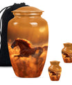 Runing Horse Theme Large Urn With 2 Keepsake Urn