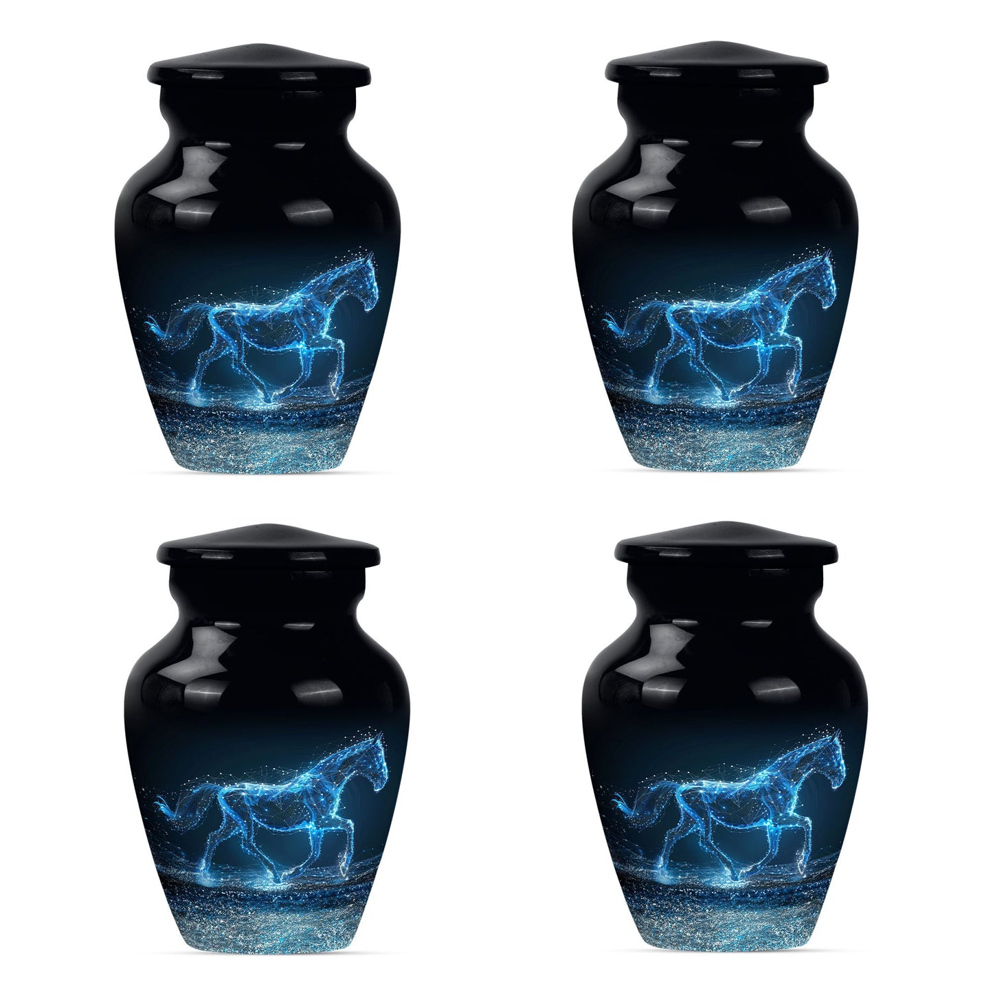 Runing Horse Theme 3 Inch Keepsake Pack of 4
