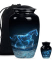 Runing Horse Theme Large Urn With 1 Keepsake Urn