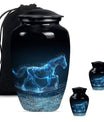 Runing Horse Theme Large Urn With 2 Keepsake Urn