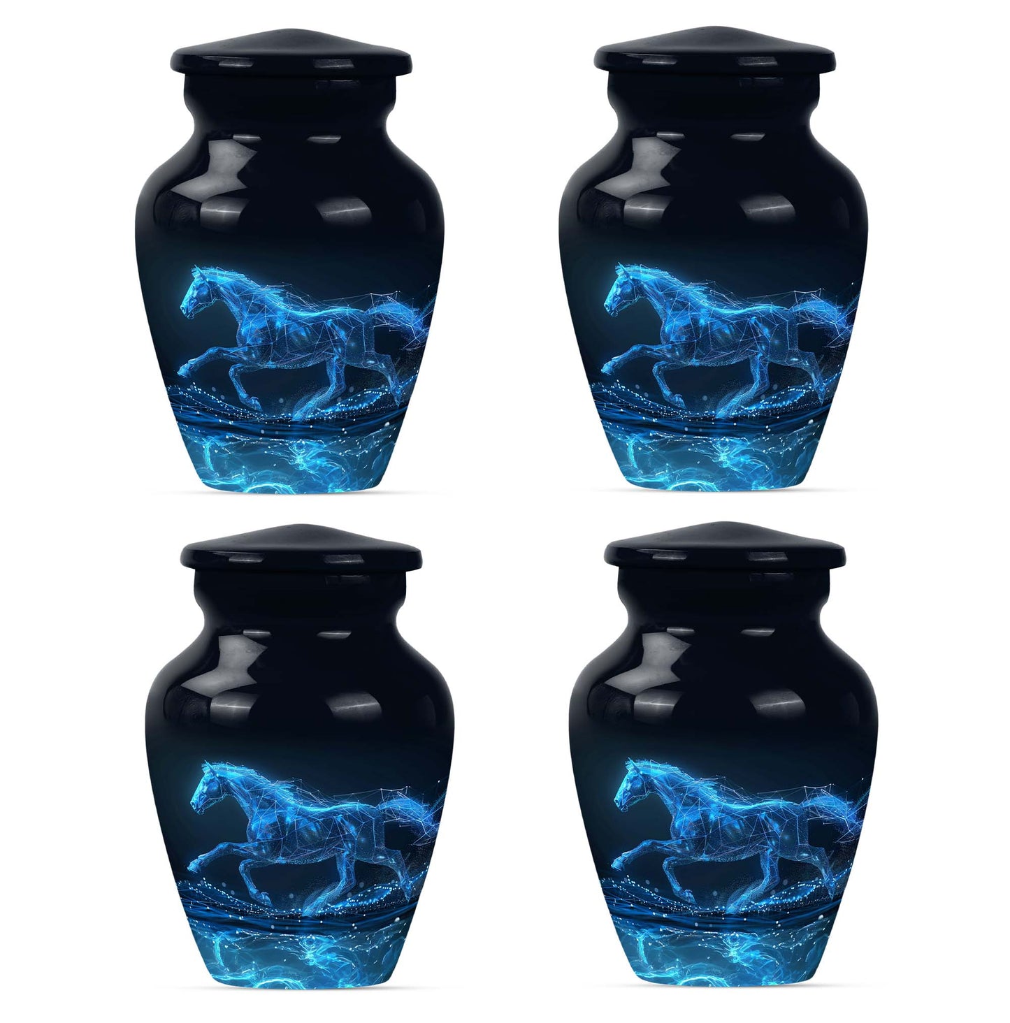 Runing Horse Theme 3 Inch Keepsake Pack of 4