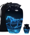 Runing Horse Theme Large Urn With 1 Keepsake Urn