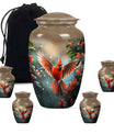 Cardinal Theme Large Urn With 4 Keepsake Urn