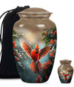 Cardinal Theme Large Urn With 1 Keepsake Urn