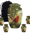 Cardinal Theme Large Urn With 4 Keepsake Urn