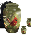 Cardinal Theme Large Urn With 2 Keepsake Urn