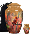 Cardinal Theme Large Urn With 1 Keepsake Urn