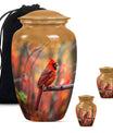 Cardinal Theme Large Urn With 2 Keepsake Urn