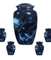 Wolf Theme Large Urn With 4 Keepsake Urn